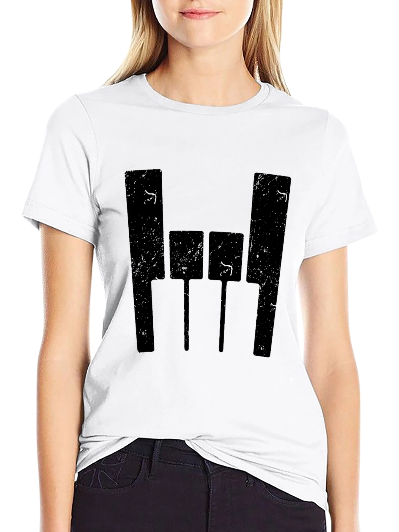 Black T-Shirt with Abstract Graphic Design