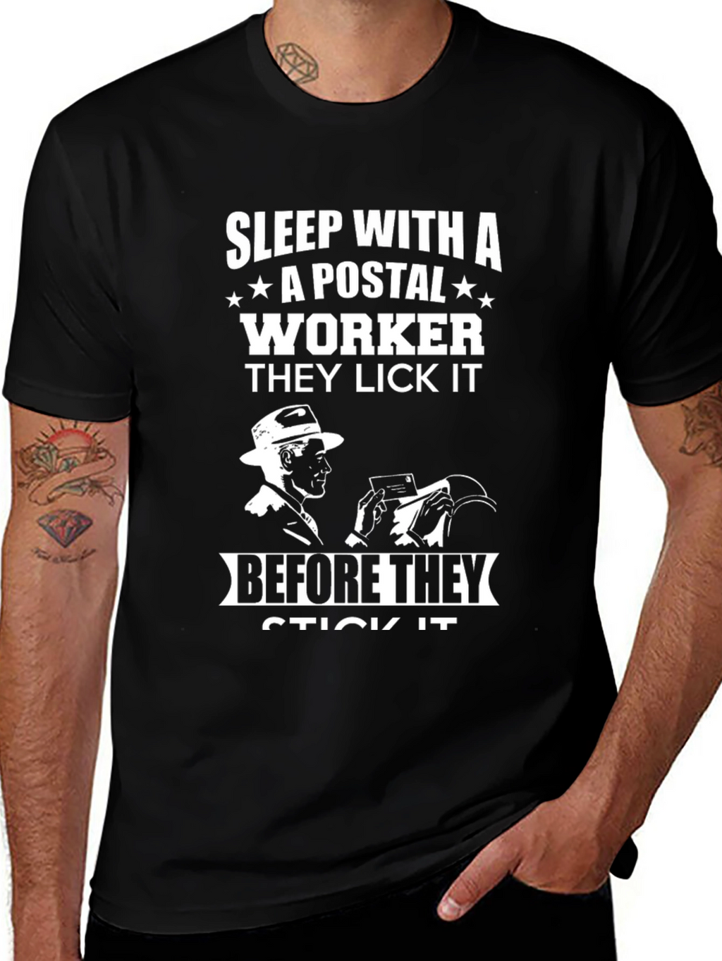 Sleep With A Postal Worker Graphic Tee