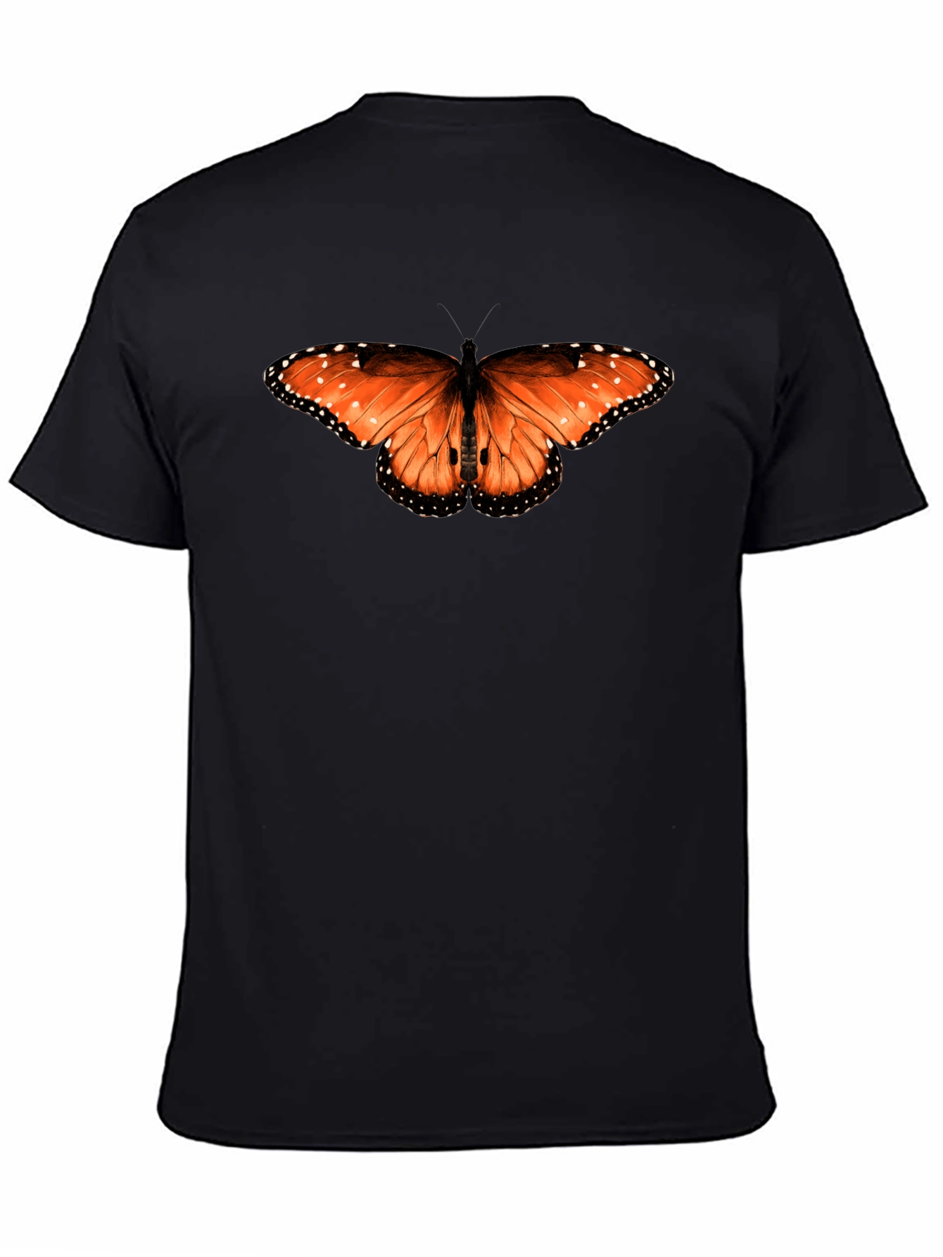 Butterfly Print Black T-Shirt
