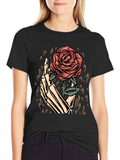 Rose in Hand Graphic Tee
