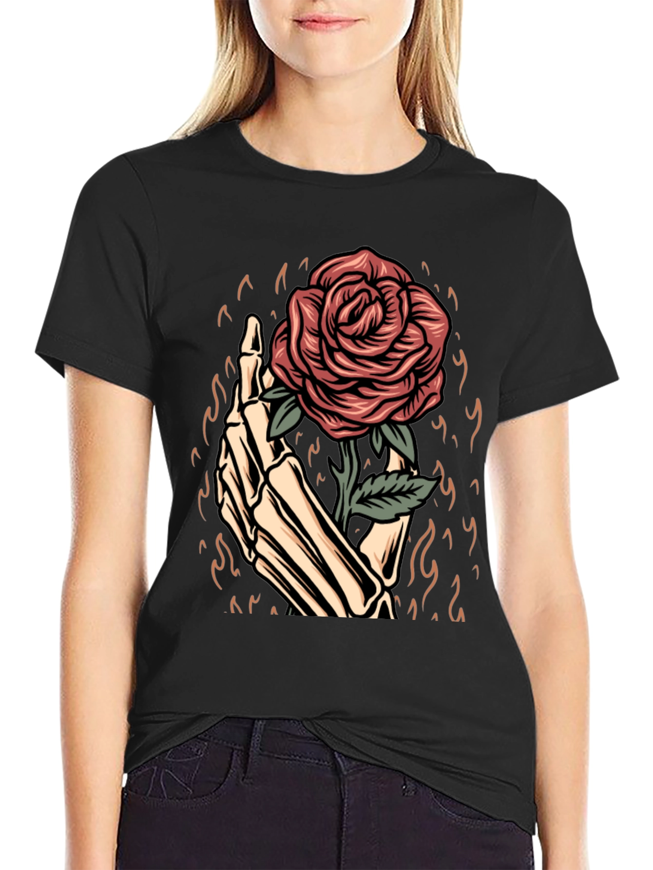 Rose in Hand Graphic Tee