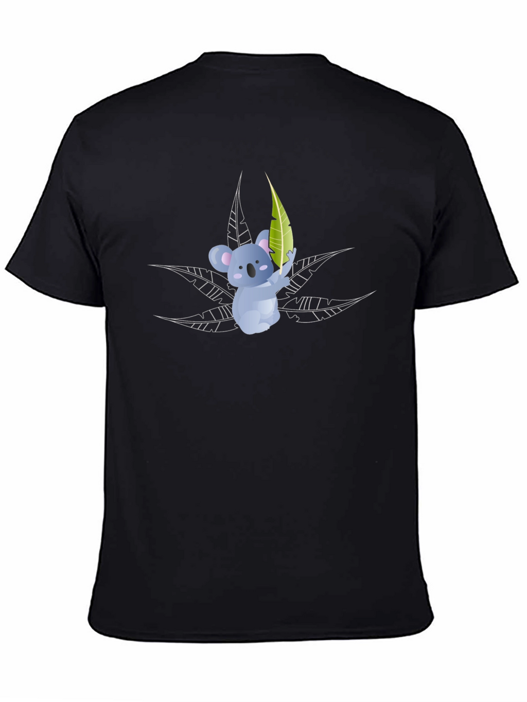 Koala Bear Graphic T-Shirt - Black Cotton Tee