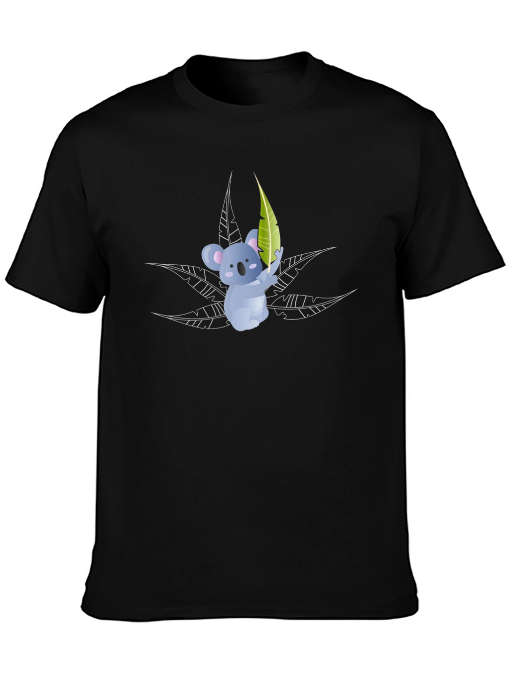 Koala Bear Graphic T-Shirt - Black Cotton Tee