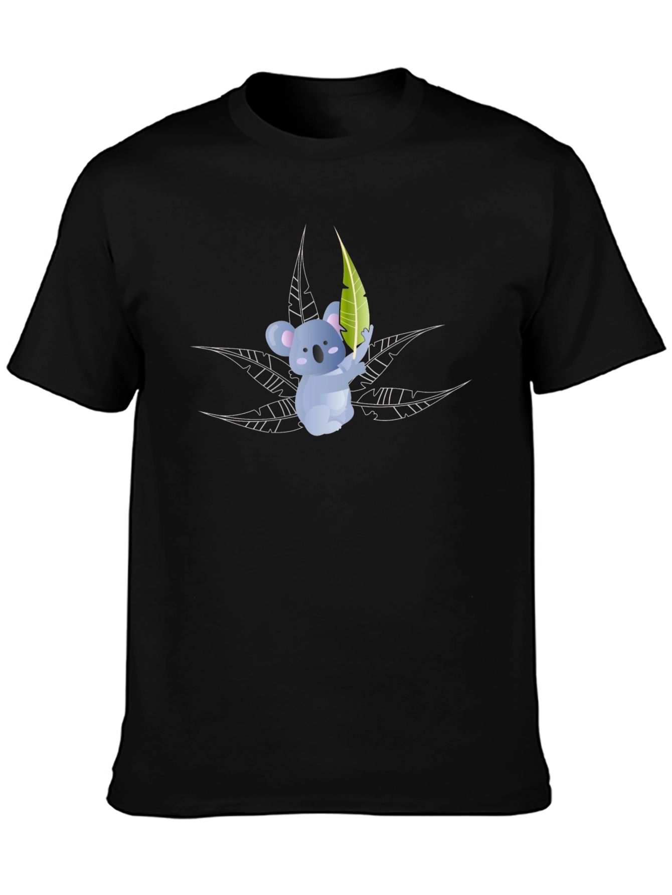 Koala Bear Graphic T-Shirt - Black Cotton Tee
