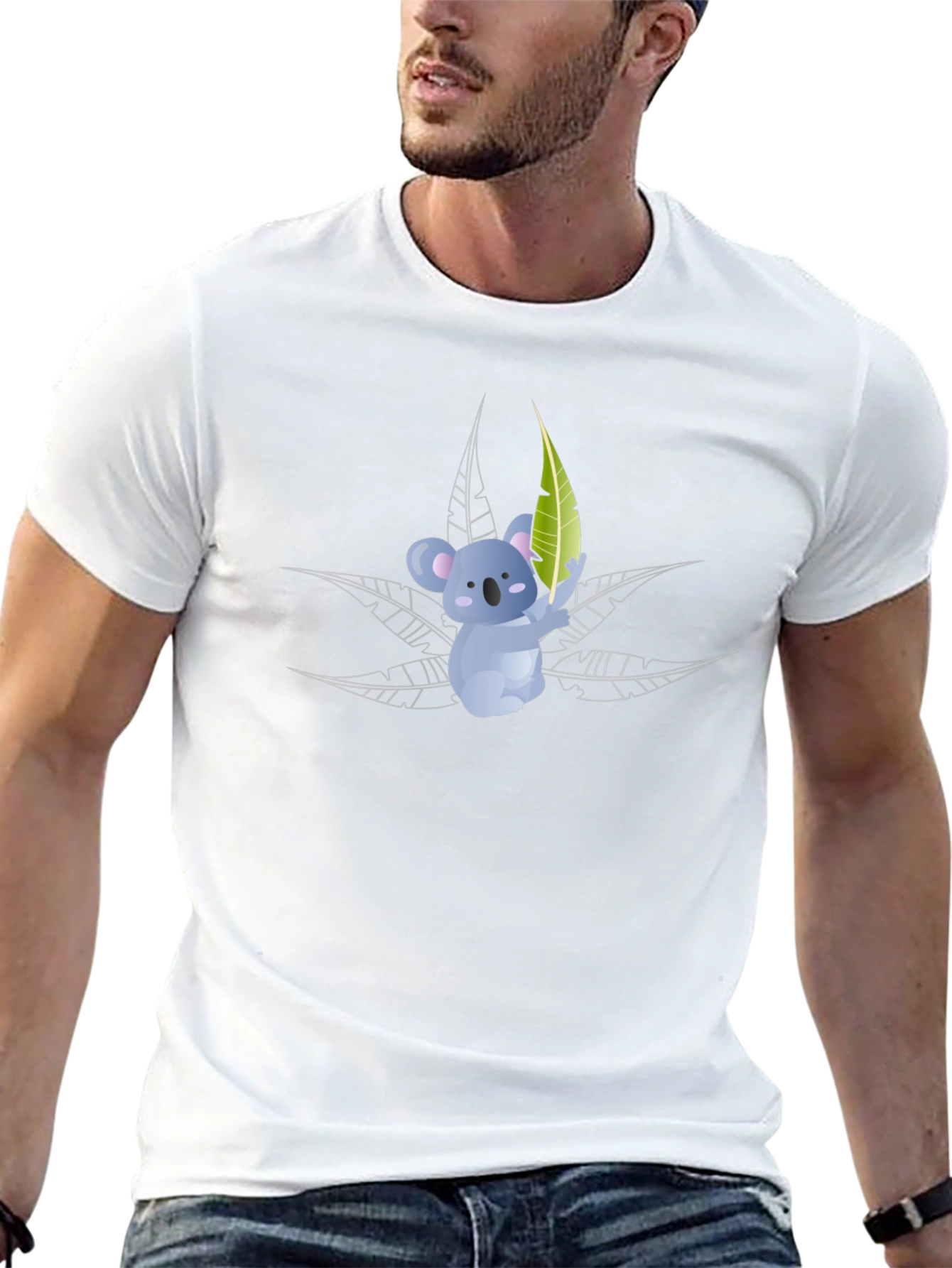 Koala Bear Graphic T-Shirt - Black Cotton Tee