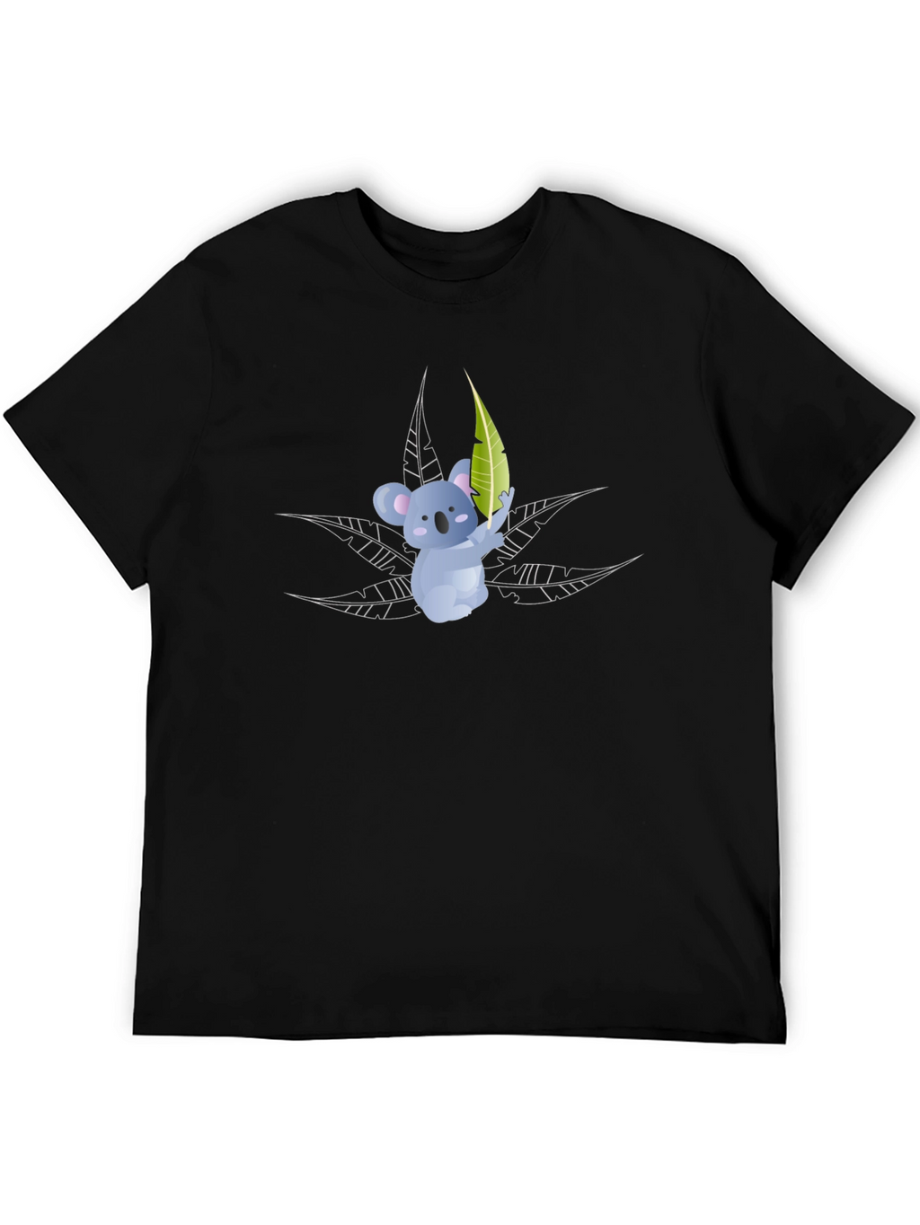 Koala Bear Graphic T-Shirt - Black Cotton Tee