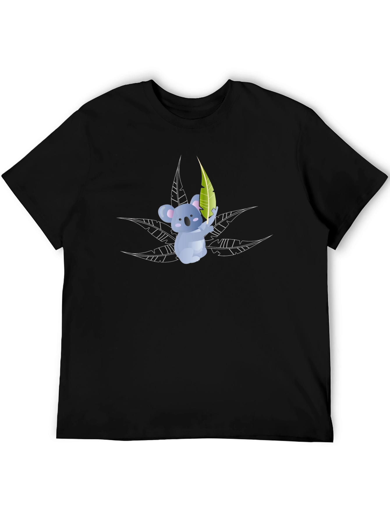 Koala Bear Graphic T-Shirt - Black Cotton Tee
