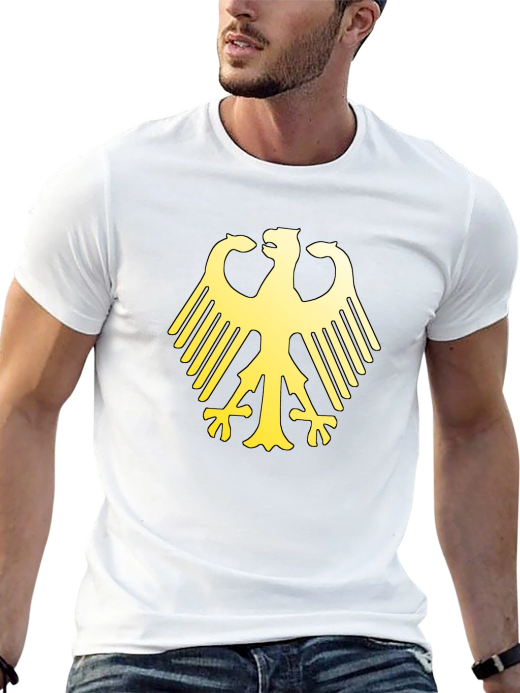 German Eagle Graphic Print Black T-Shirt