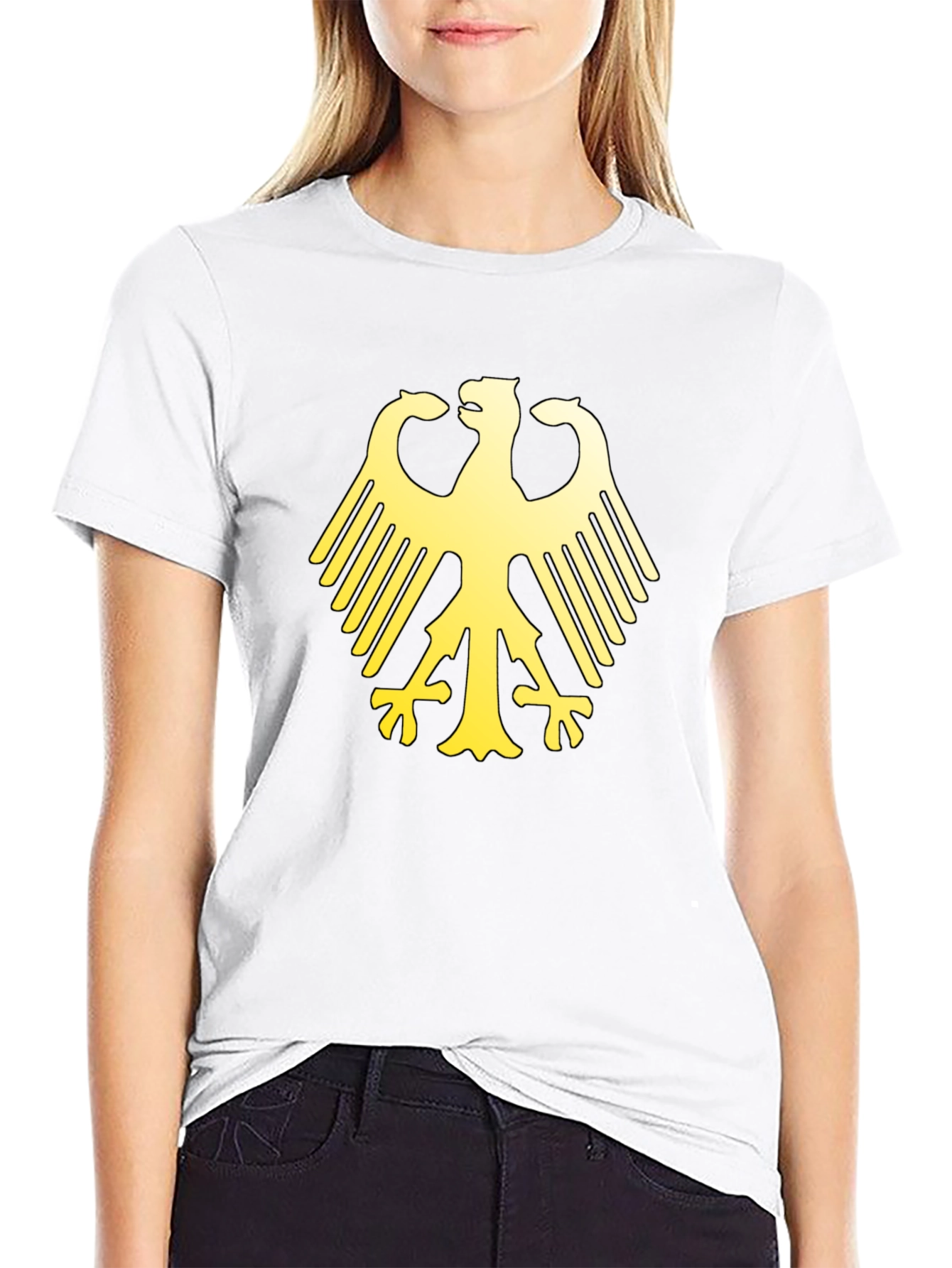 German Eagle Graphic Print Black T-Shirt