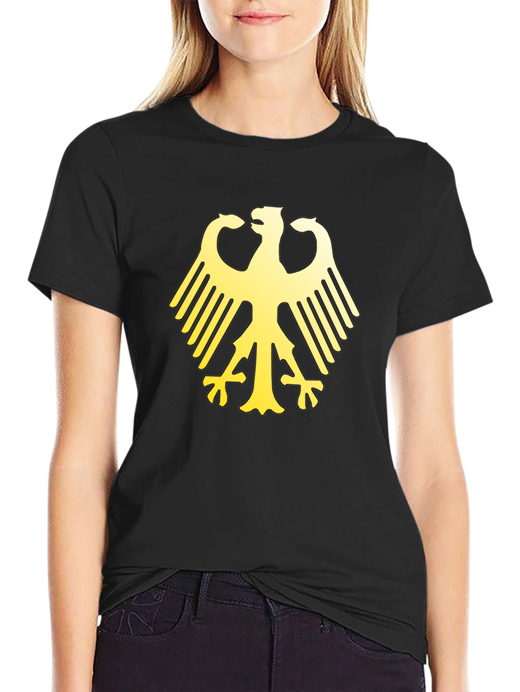 German Eagle Graphic Print Black T-Shirt