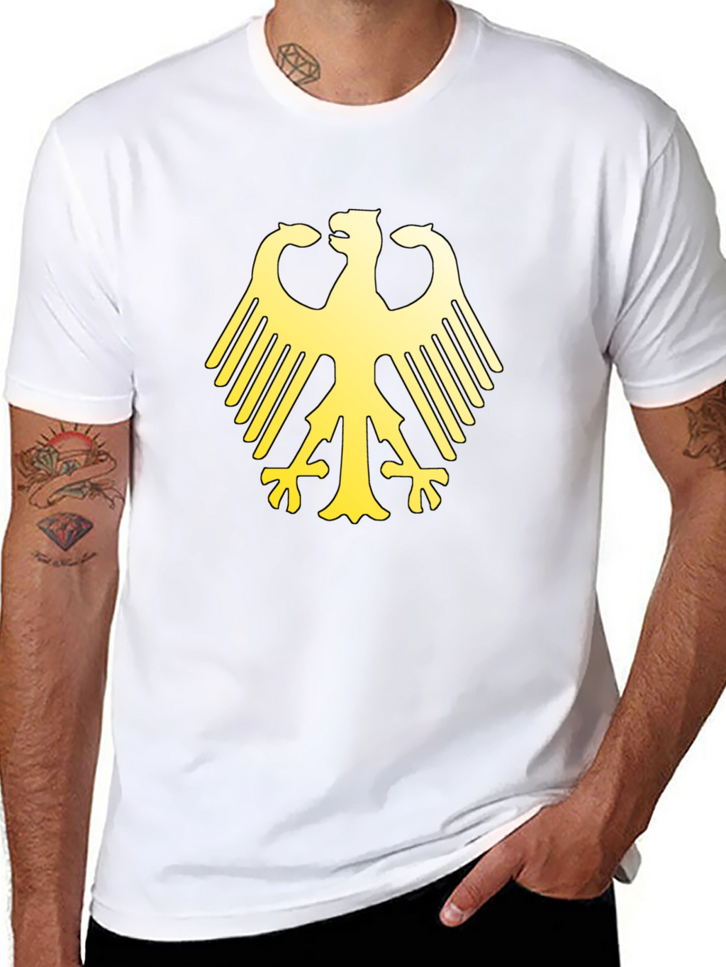German Eagle Graphic Print Black T-Shirt