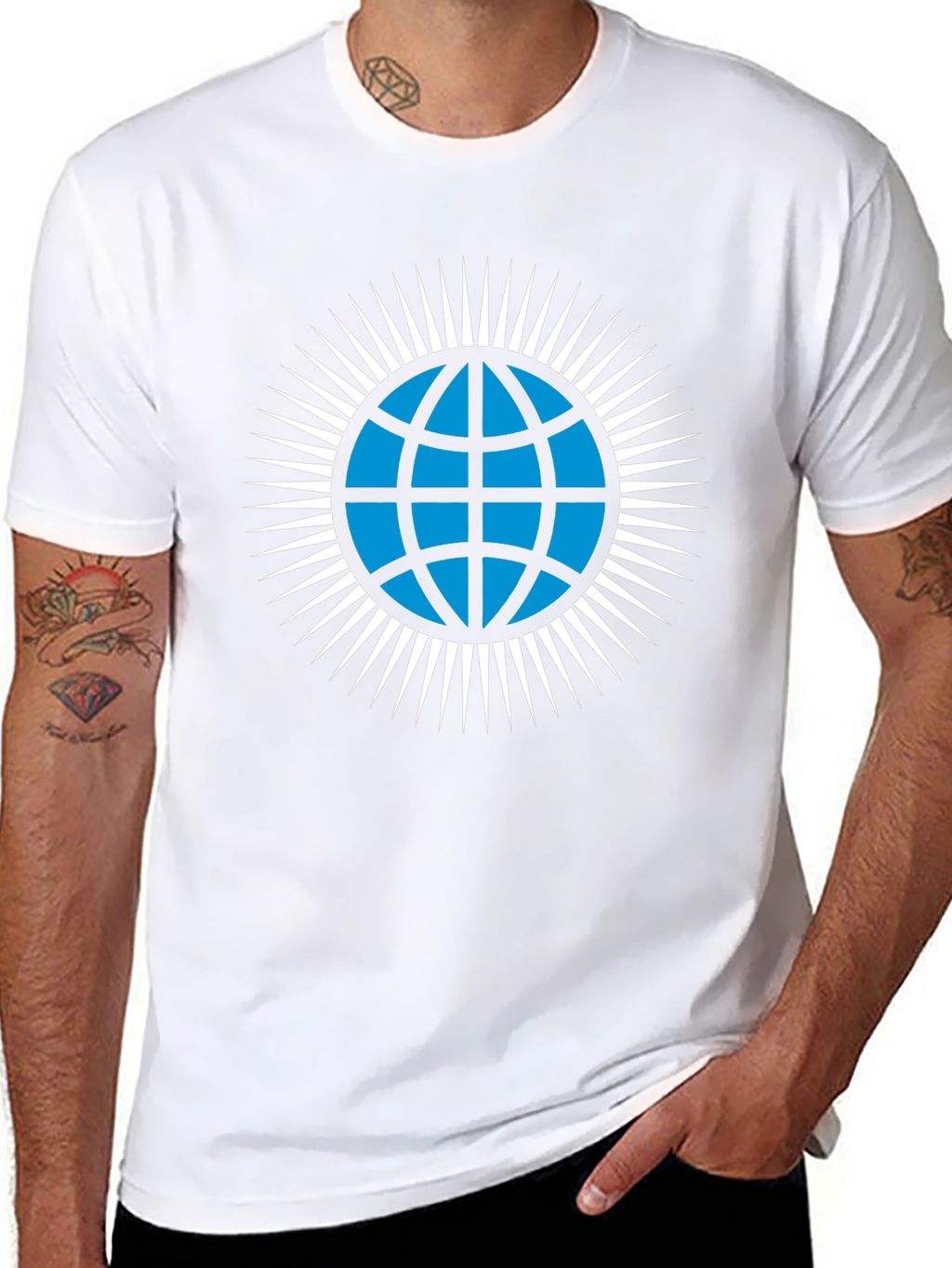 Globe Icon Graphic T-Shirt - Modern Style