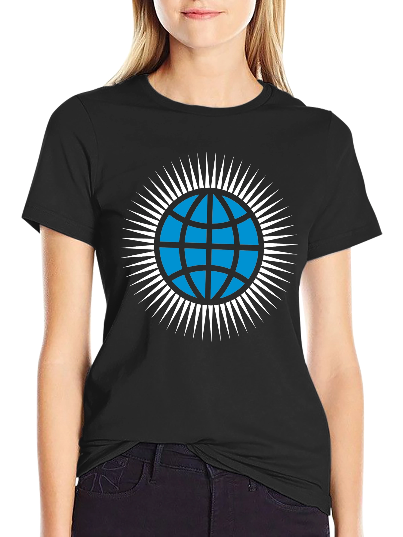 Globe Icon Graphic T-Shirt - Modern Style