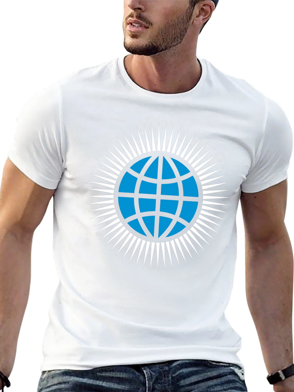 Globe Icon Graphic T-Shirt - Modern Style