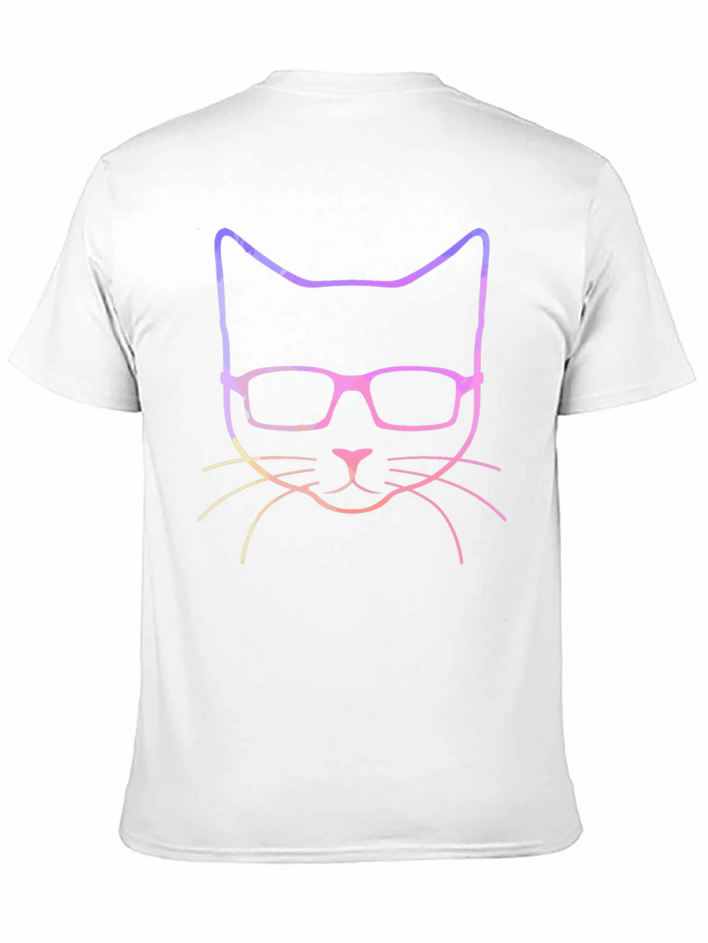 Cool Cat with Glasses Graphic Tee - Black