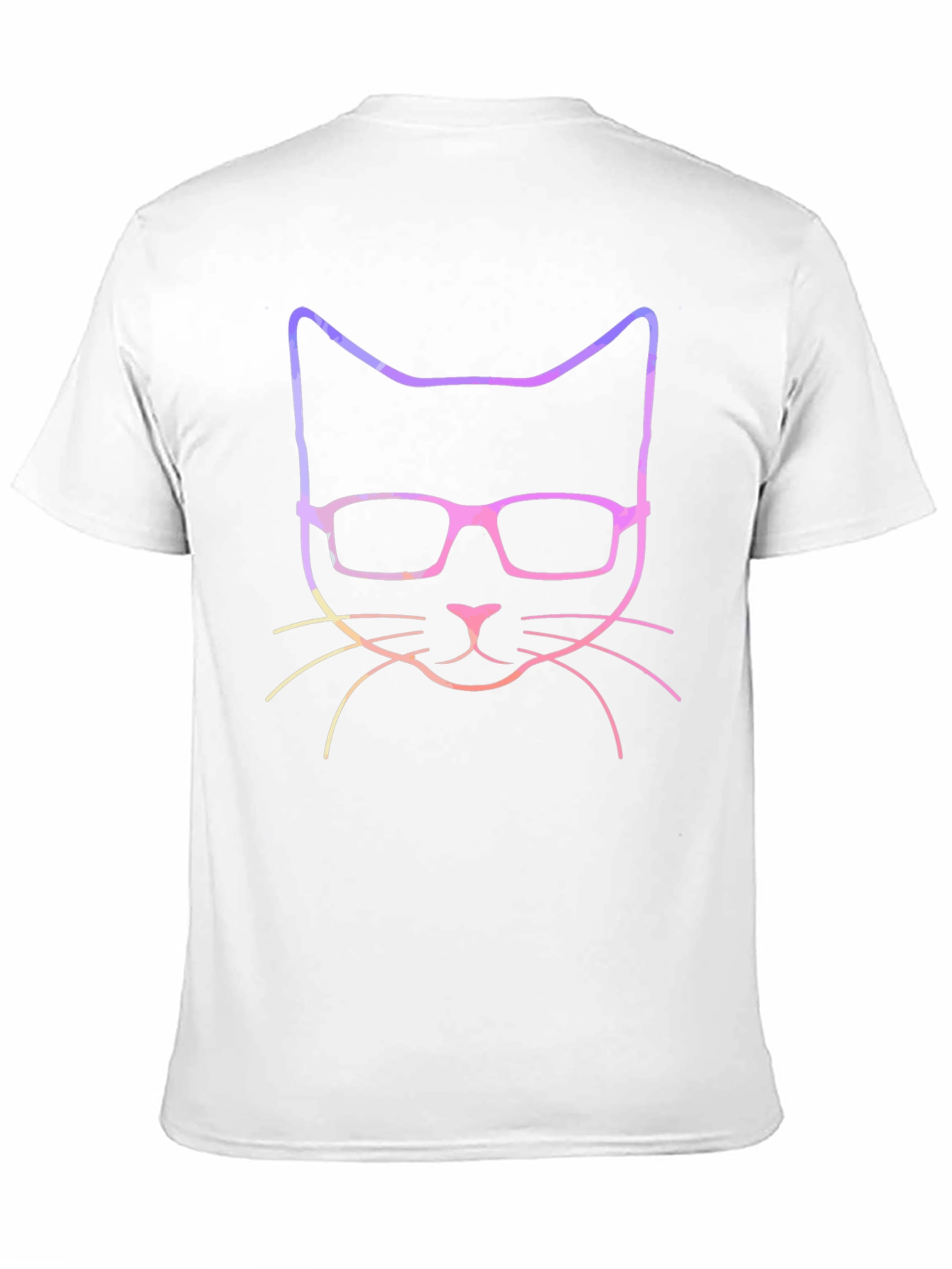 Cool Cat with Glasses Graphic Tee - Black