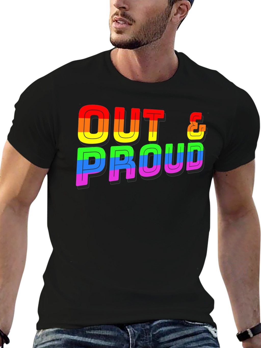 Out & Proud Rainbow Graphic Tee