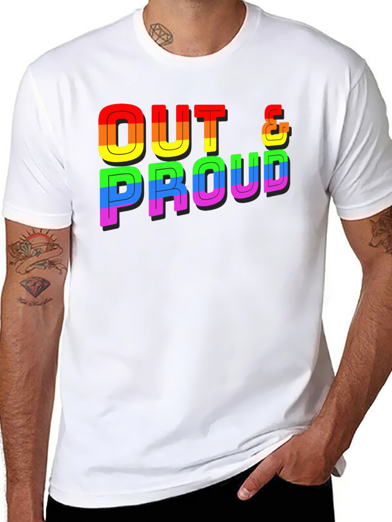 Out & Proud Rainbow Graphic Tee