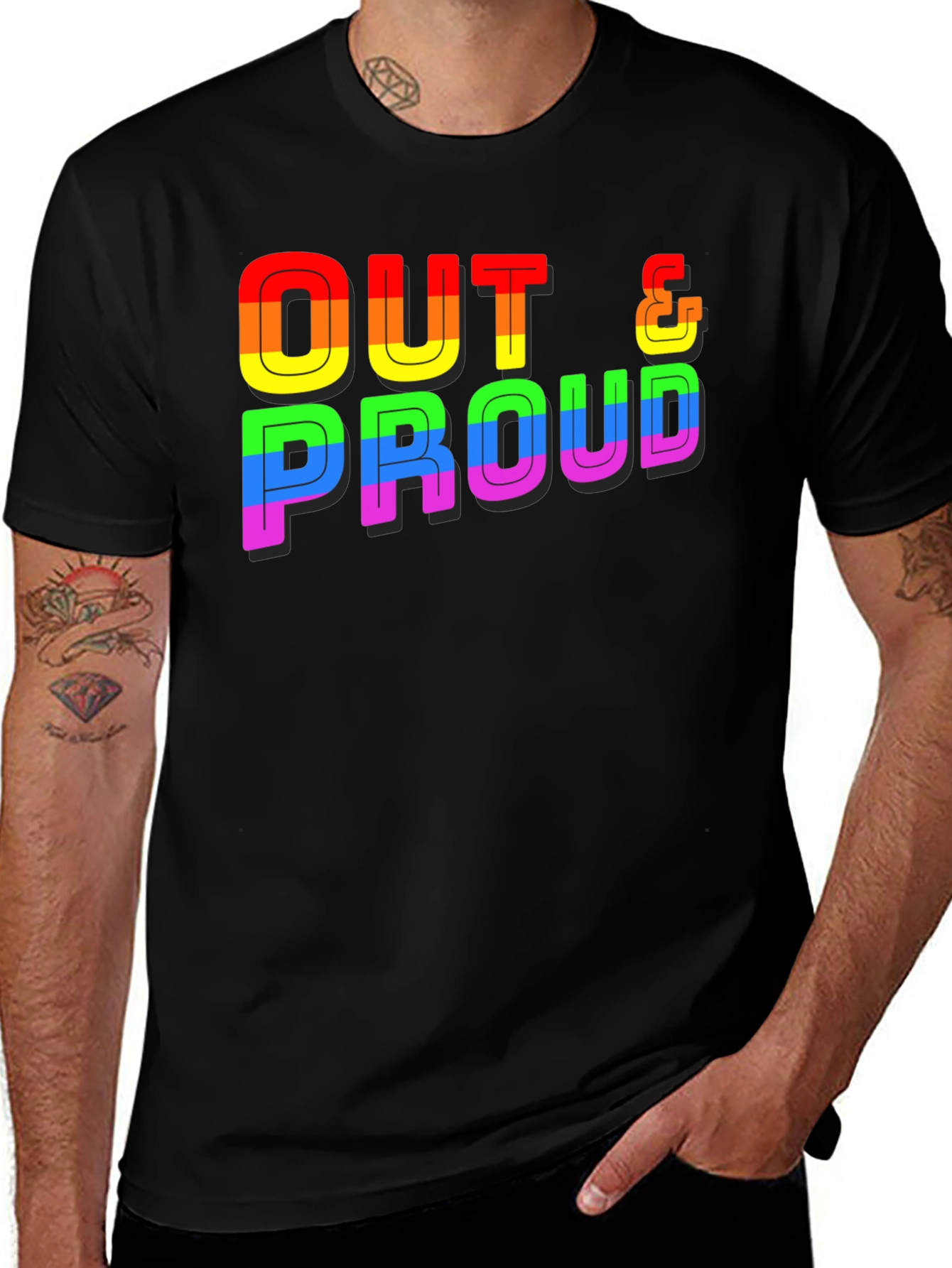 Out & Proud Rainbow Graphic Tee