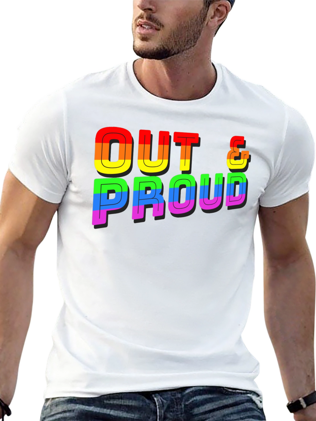 Out & Proud Rainbow Graphic Tee