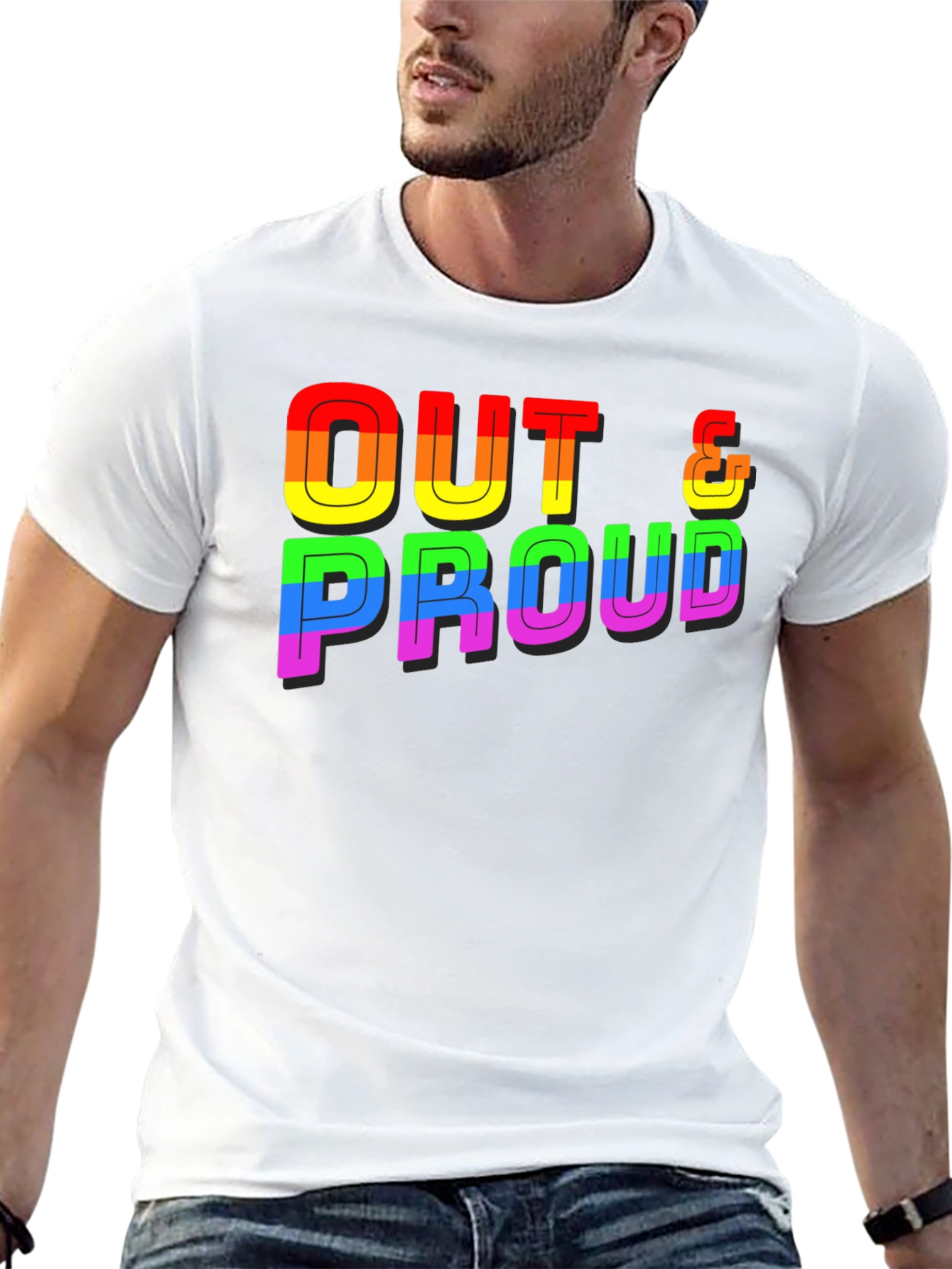 Out & Proud Rainbow Graphic Tee