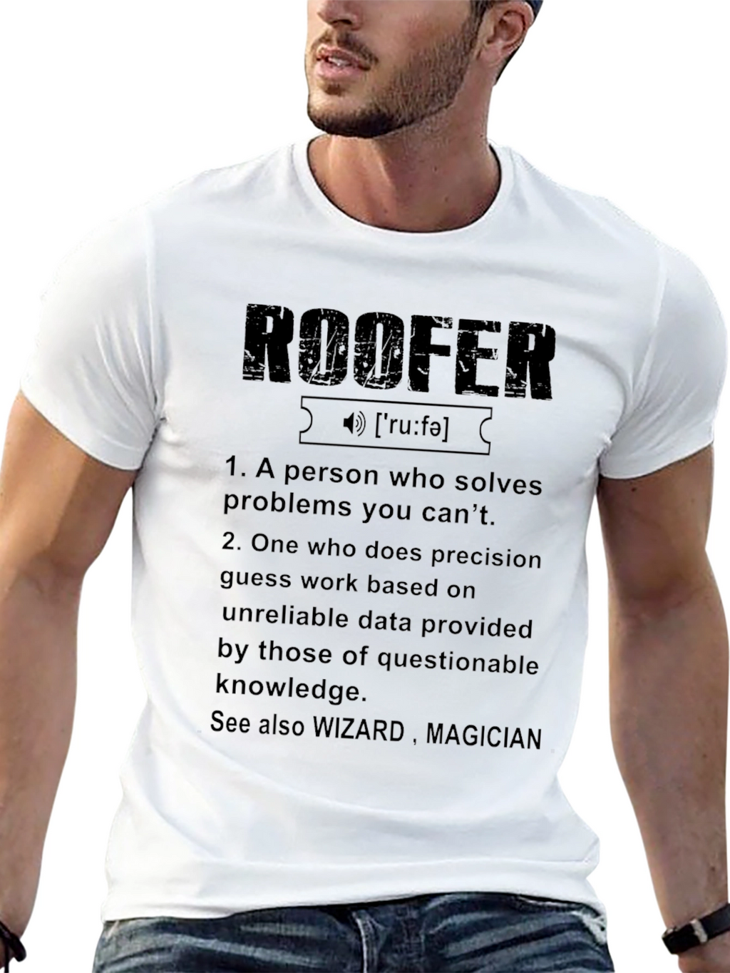 Roofer Definition Graphic Tee - Funny Job T-Shirt