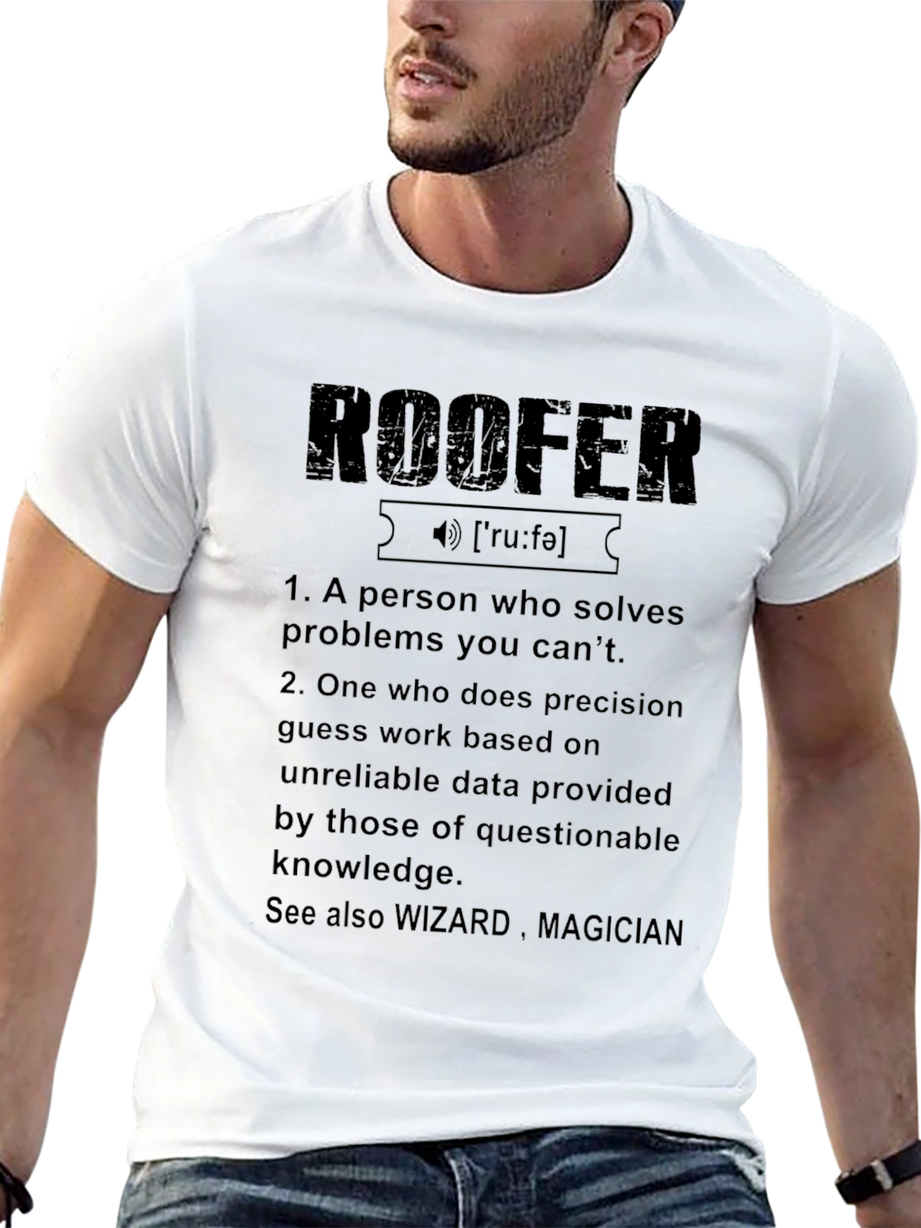 Roofer Definition Graphic Tee - Funny Job T-Shirt