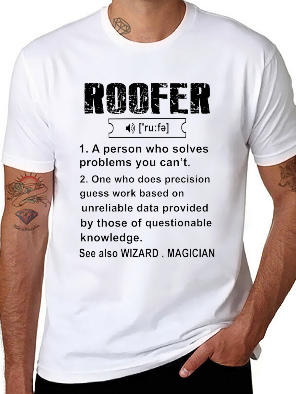 Roofer Definition Graphic Tee - Funny Job T-Shirt