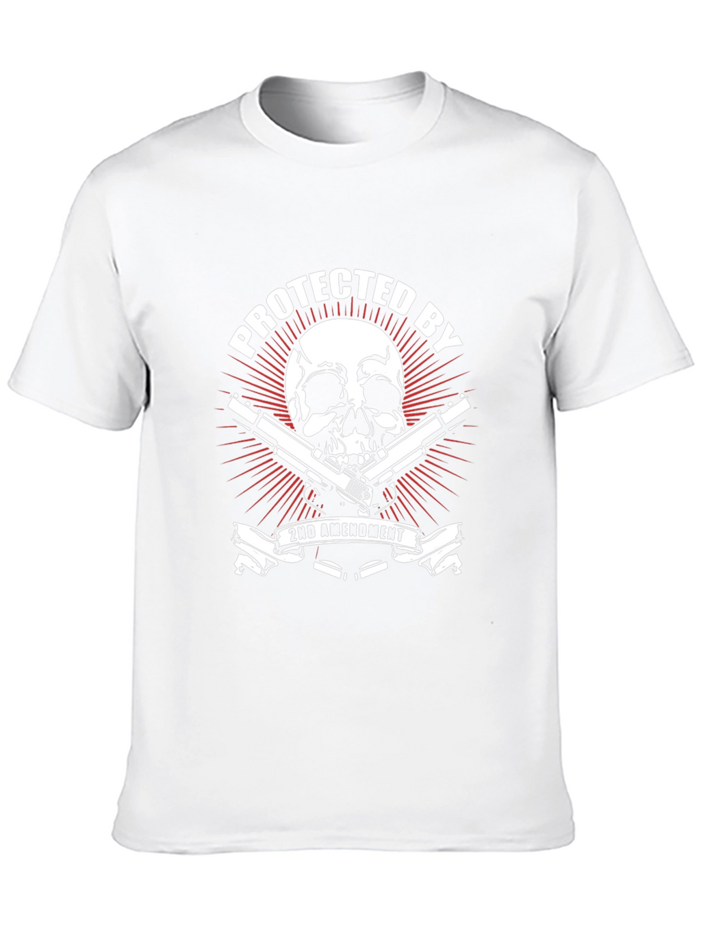 Protected By 2nd Amendment Skull Graphic Tee