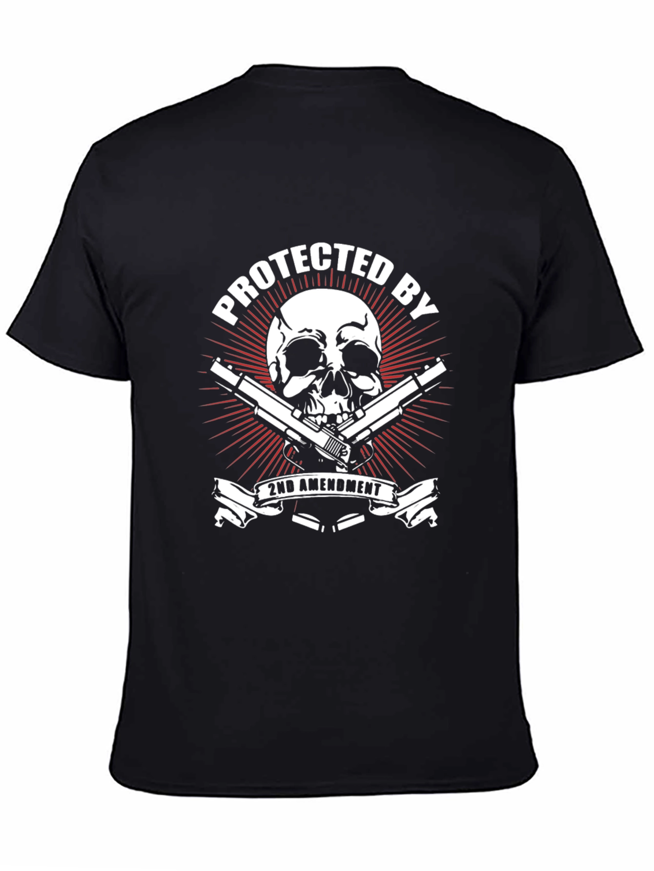 Protected By 2nd Amendment Skull Graphic Tee