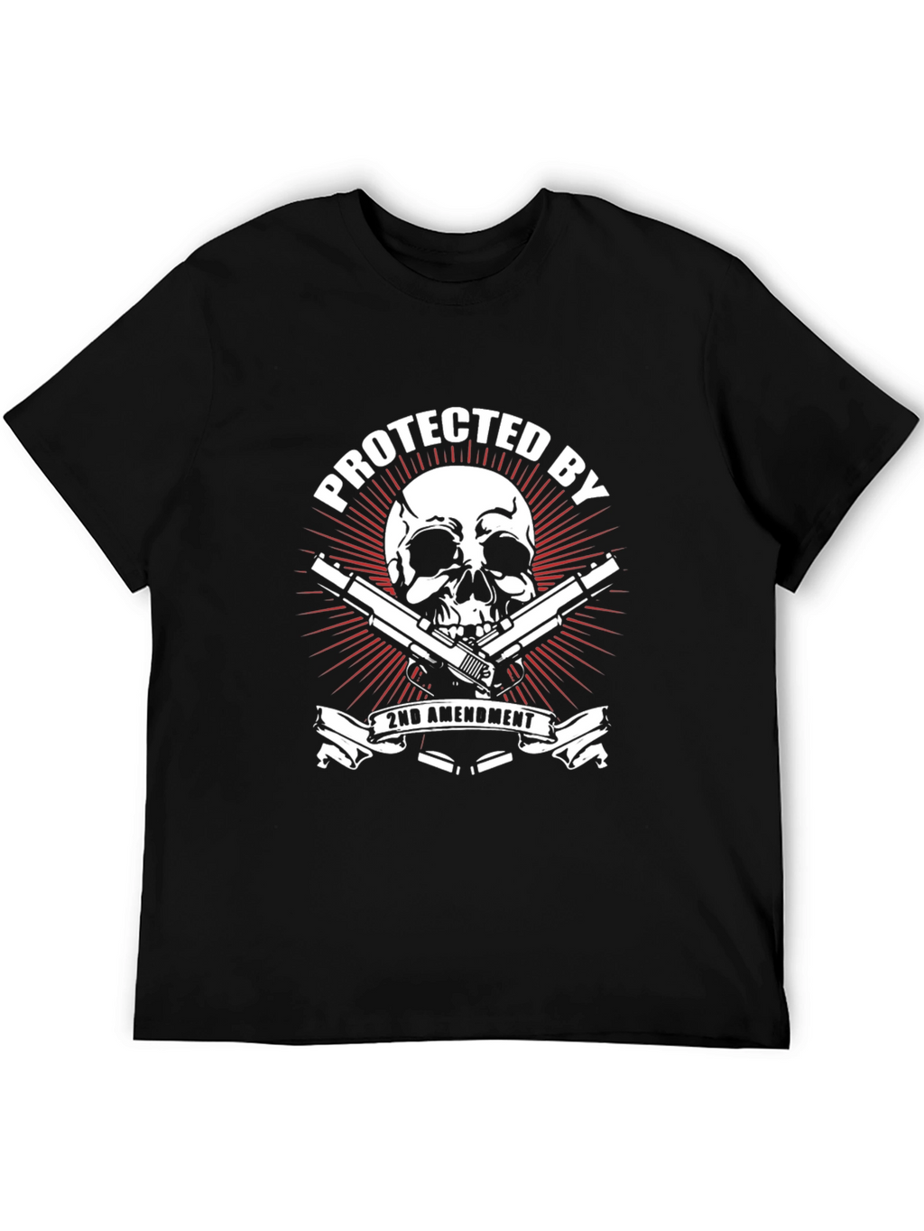 Protected By 2nd Amendment Skull Graphic Tee