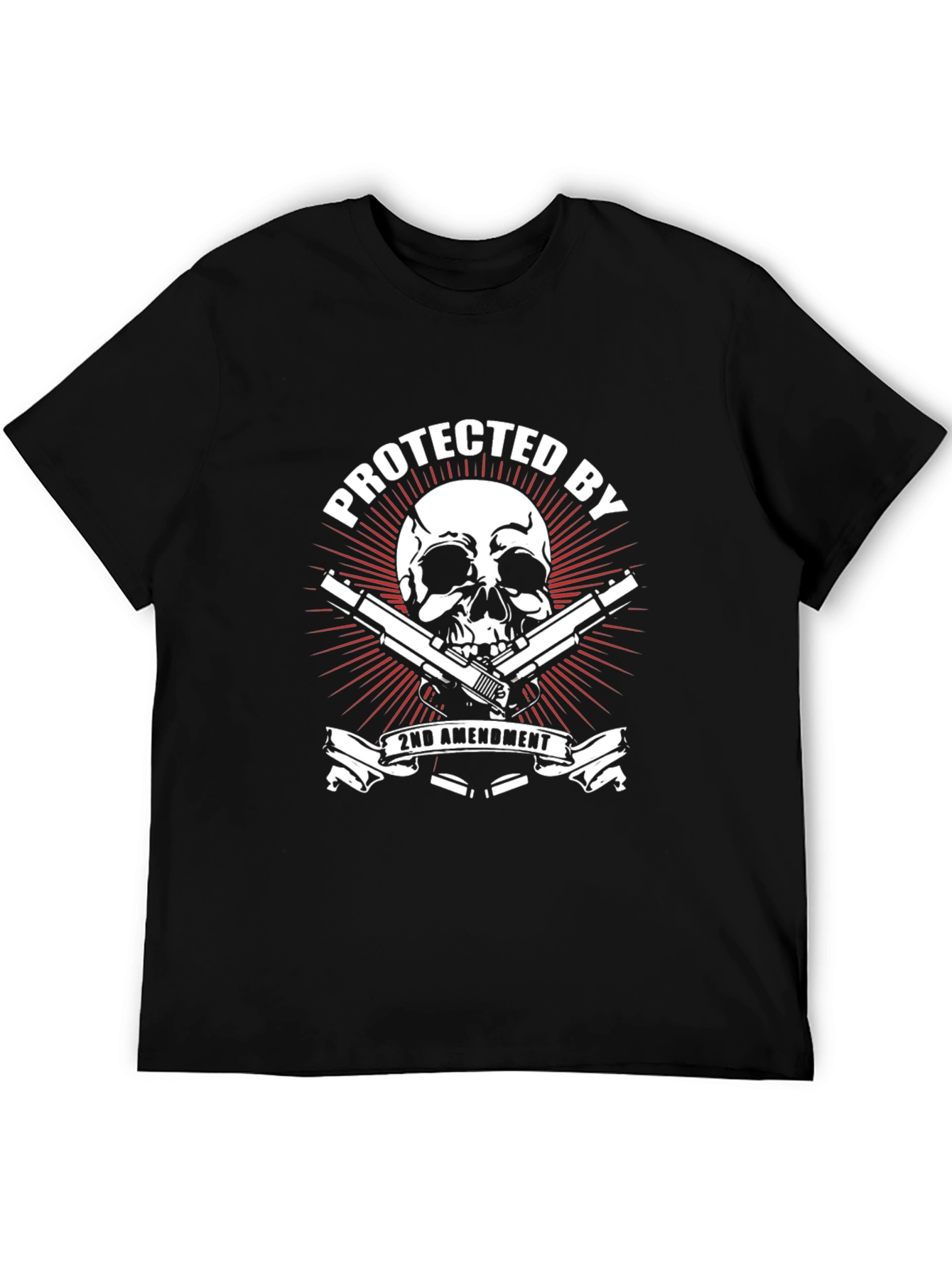 Protected By 2nd Amendment Skull Graphic Tee