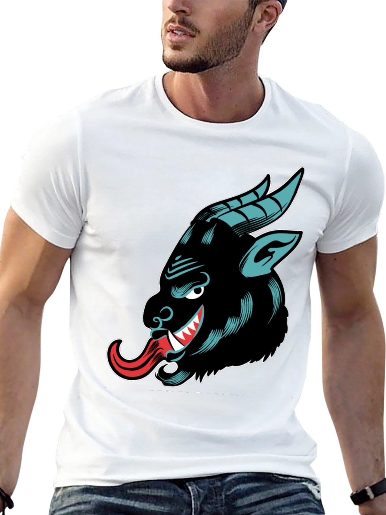 Krampus Graphic Tee - Black Cotton T-Shirt