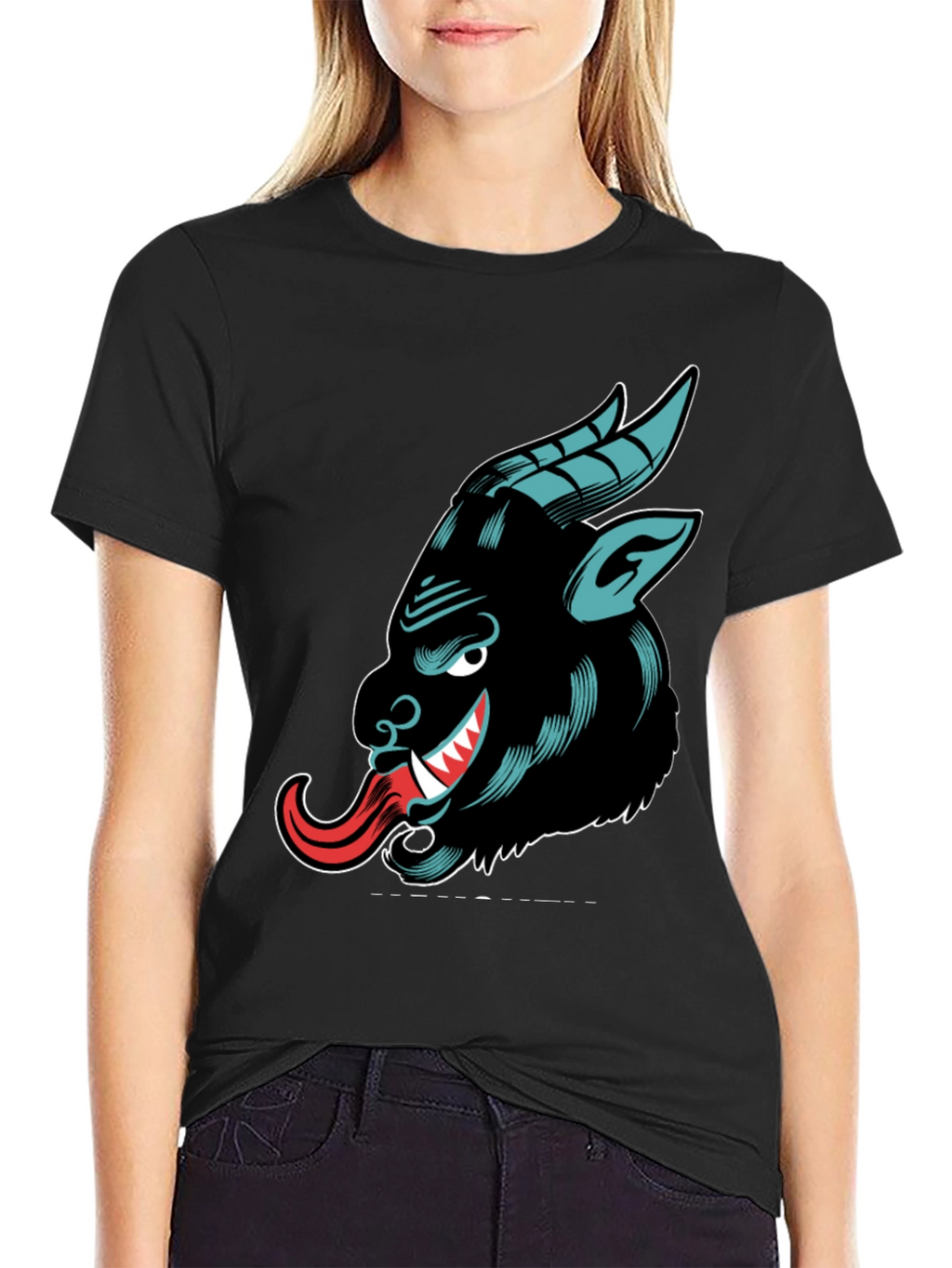 Krampus Graphic Tee - Black Cotton T-Shirt