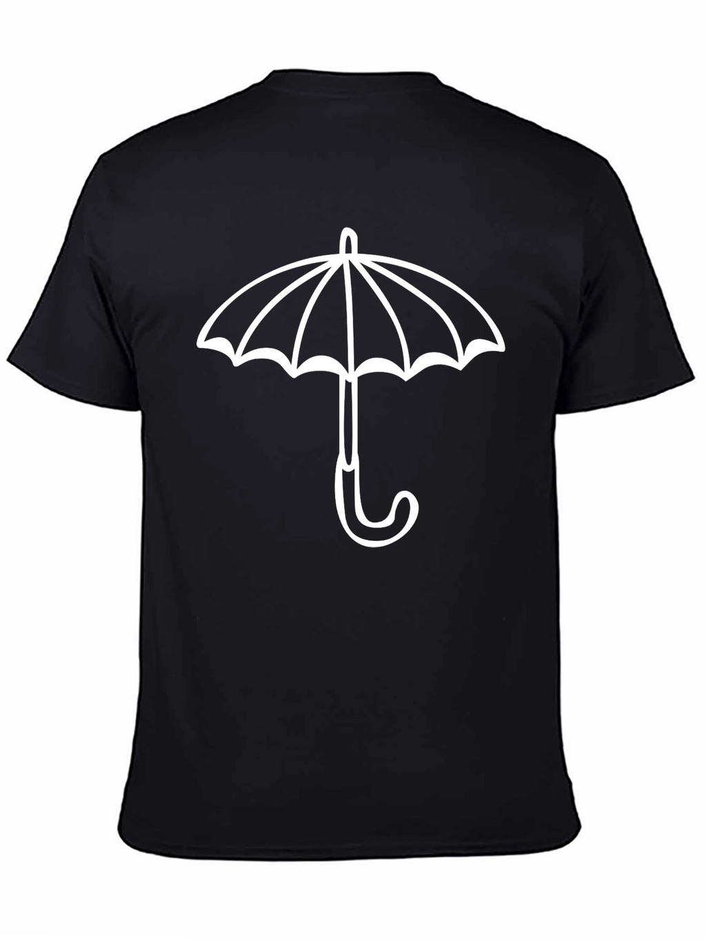 Minimalist Umbrella Graphic Tee - Black