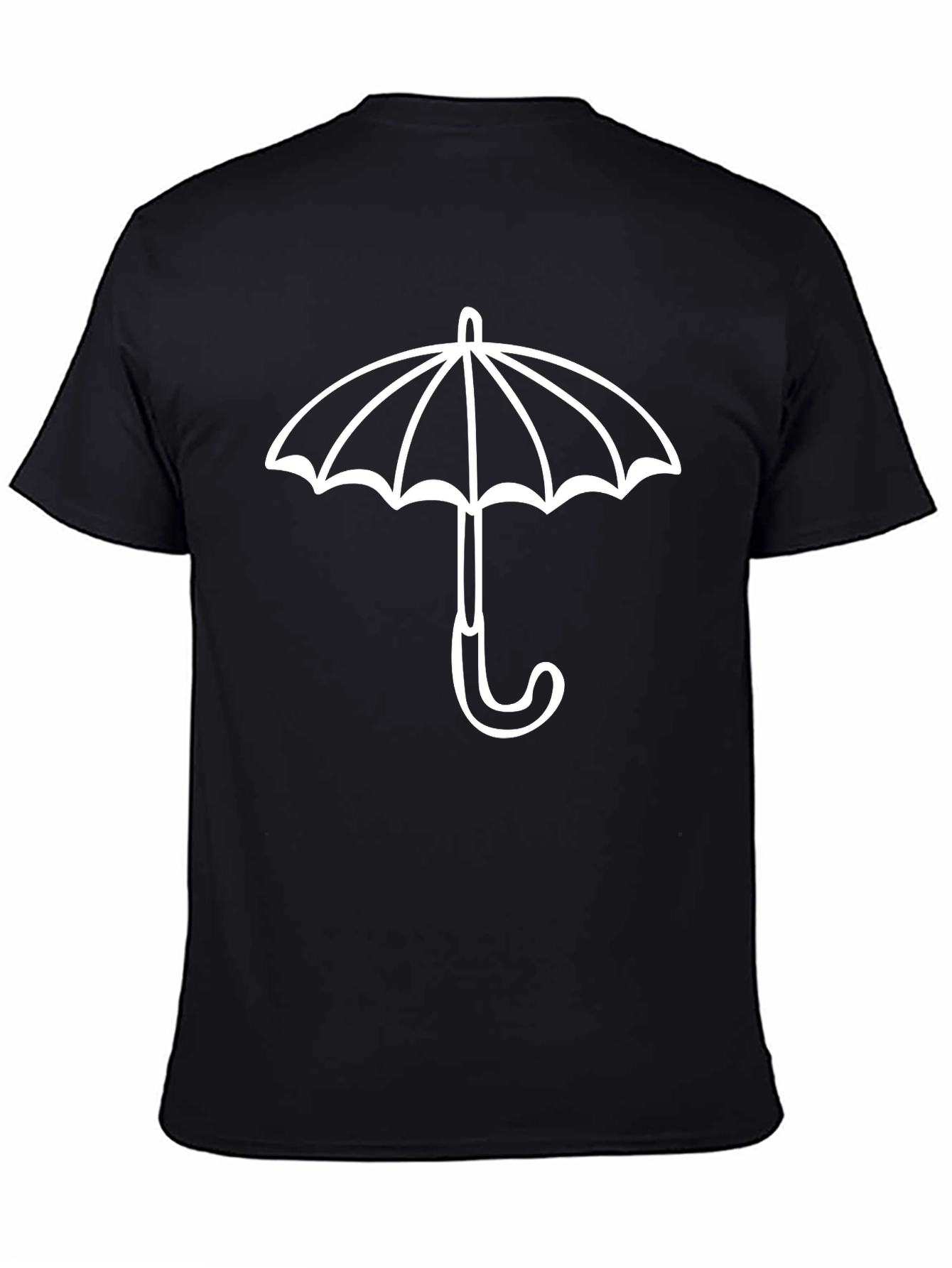 Minimalist Umbrella Graphic Tee - Black