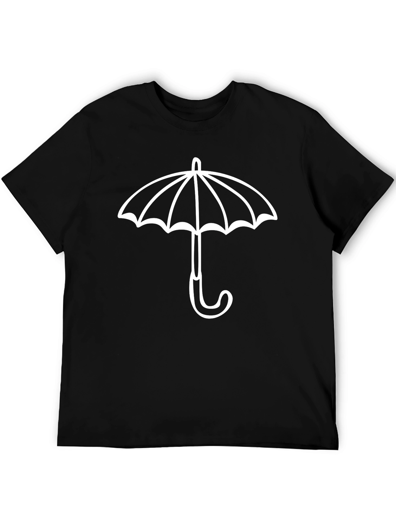 Minimalist Umbrella Graphic Tee - Black