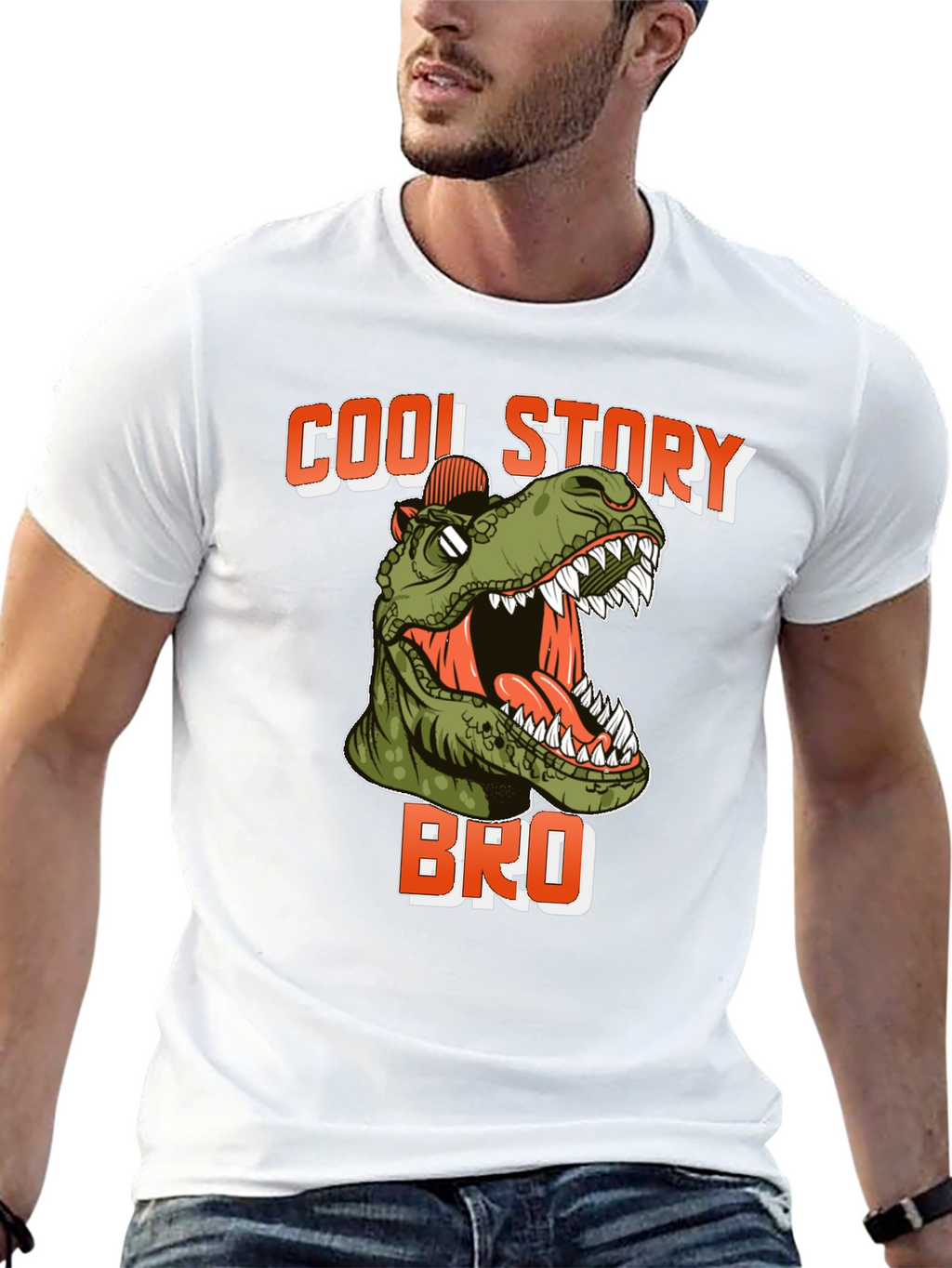 Cool Story Bro Dinosaur T-Shirt - Black