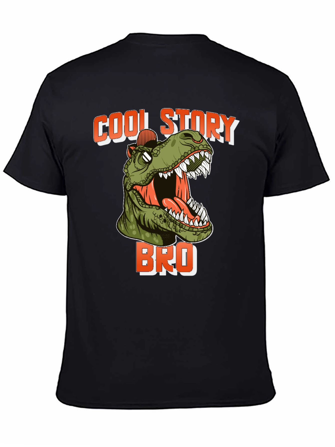 Cool Story Bro Dinosaur T-Shirt - Black