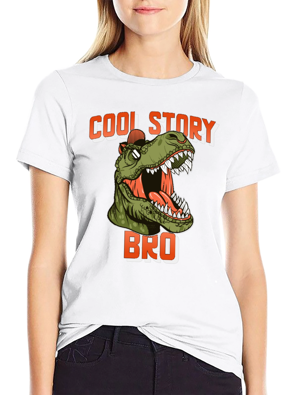 Cool Story Bro Dinosaur T-Shirt - Black