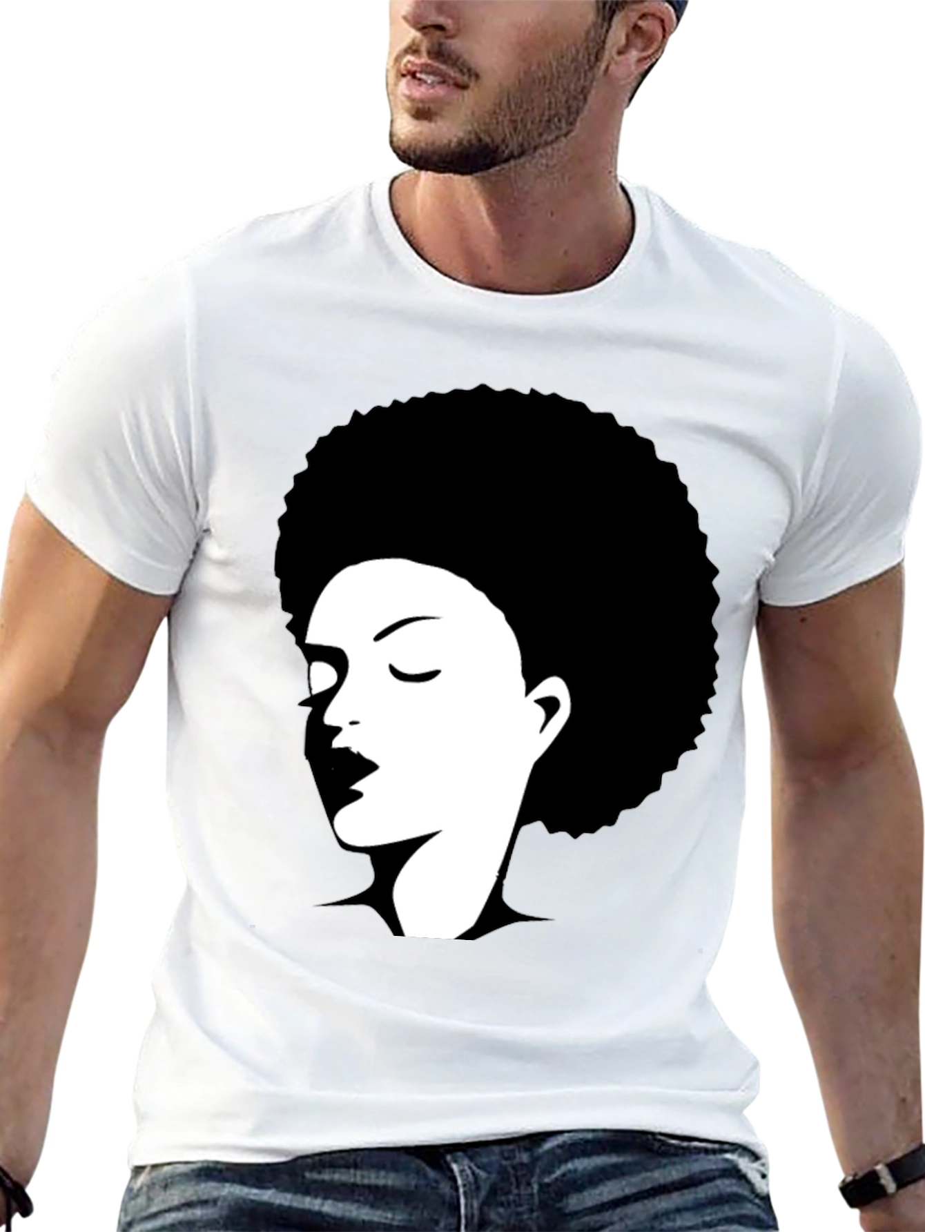 Afro Silhouette Graphic Tee - Black
