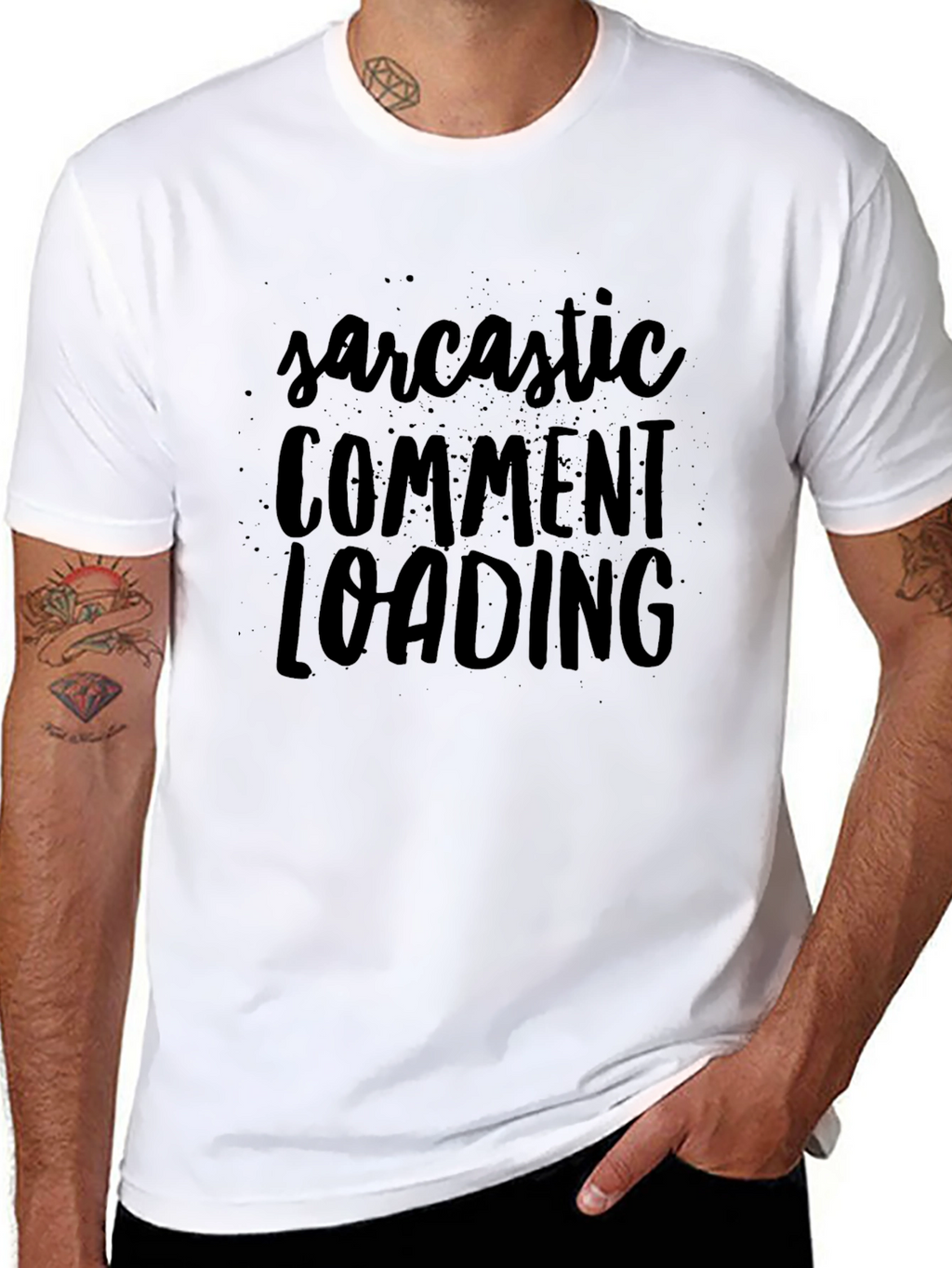 Sarcastic Comment Loading Black Graphic T-Shirt