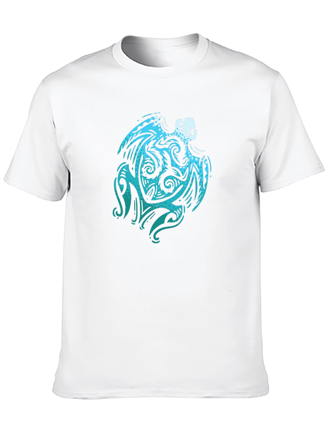 Tribal Turtle Graphic Black Tee Shirt
