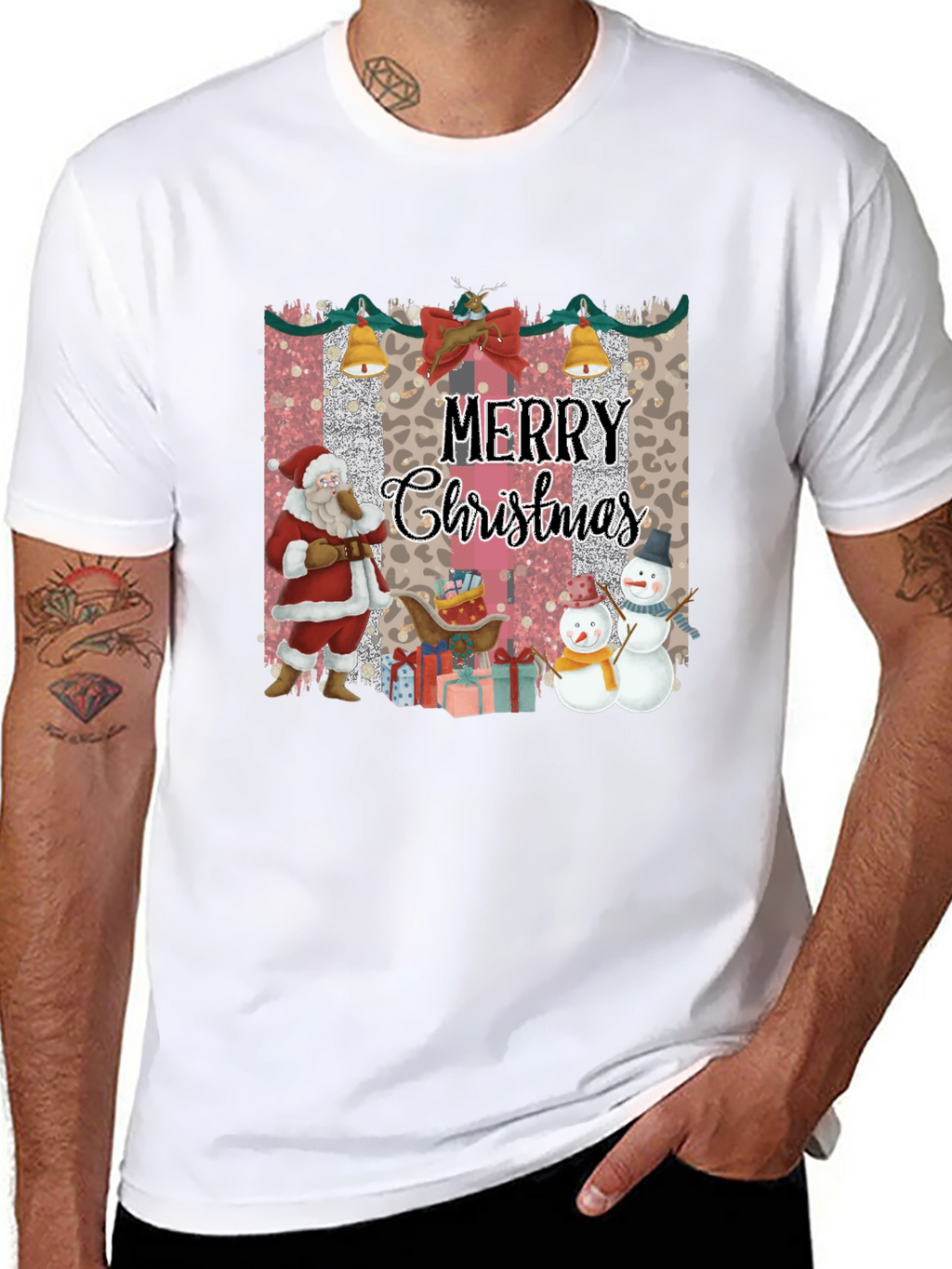 Merry Christmas Santa Snowman T-Shirt