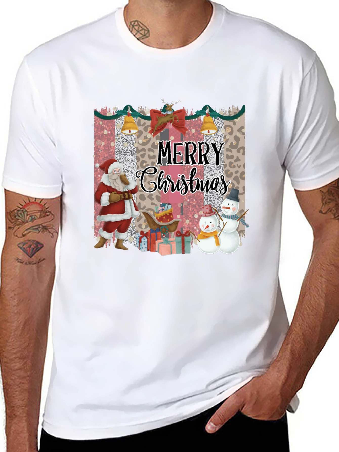 Merry Christmas Santa Snowman T-Shirt