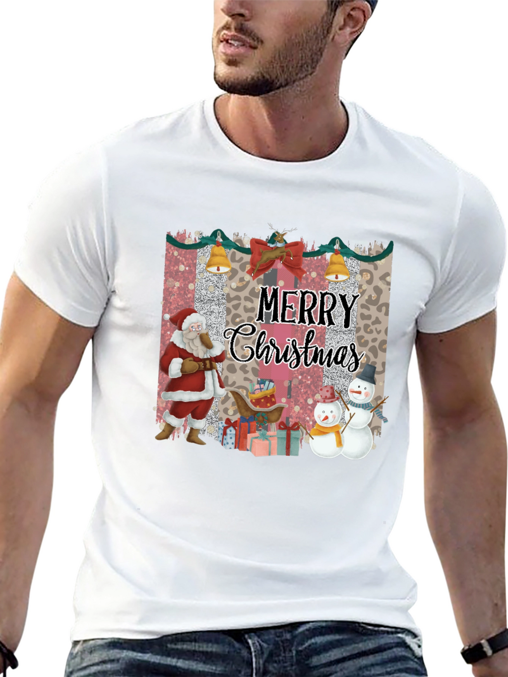 Merry Christmas Santa Snowman T-Shirt