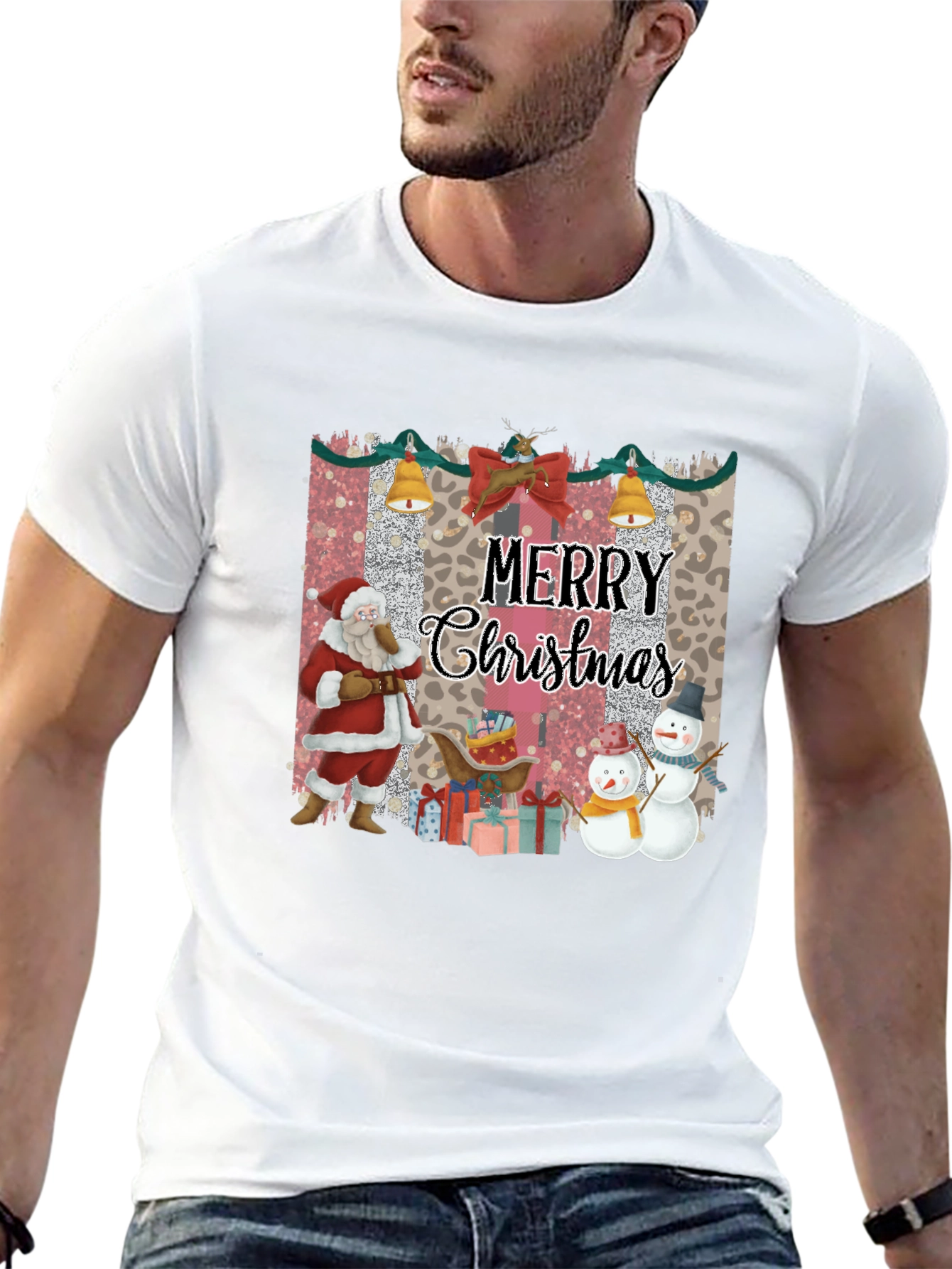 Merry Christmas Santa Snowman T-Shirt