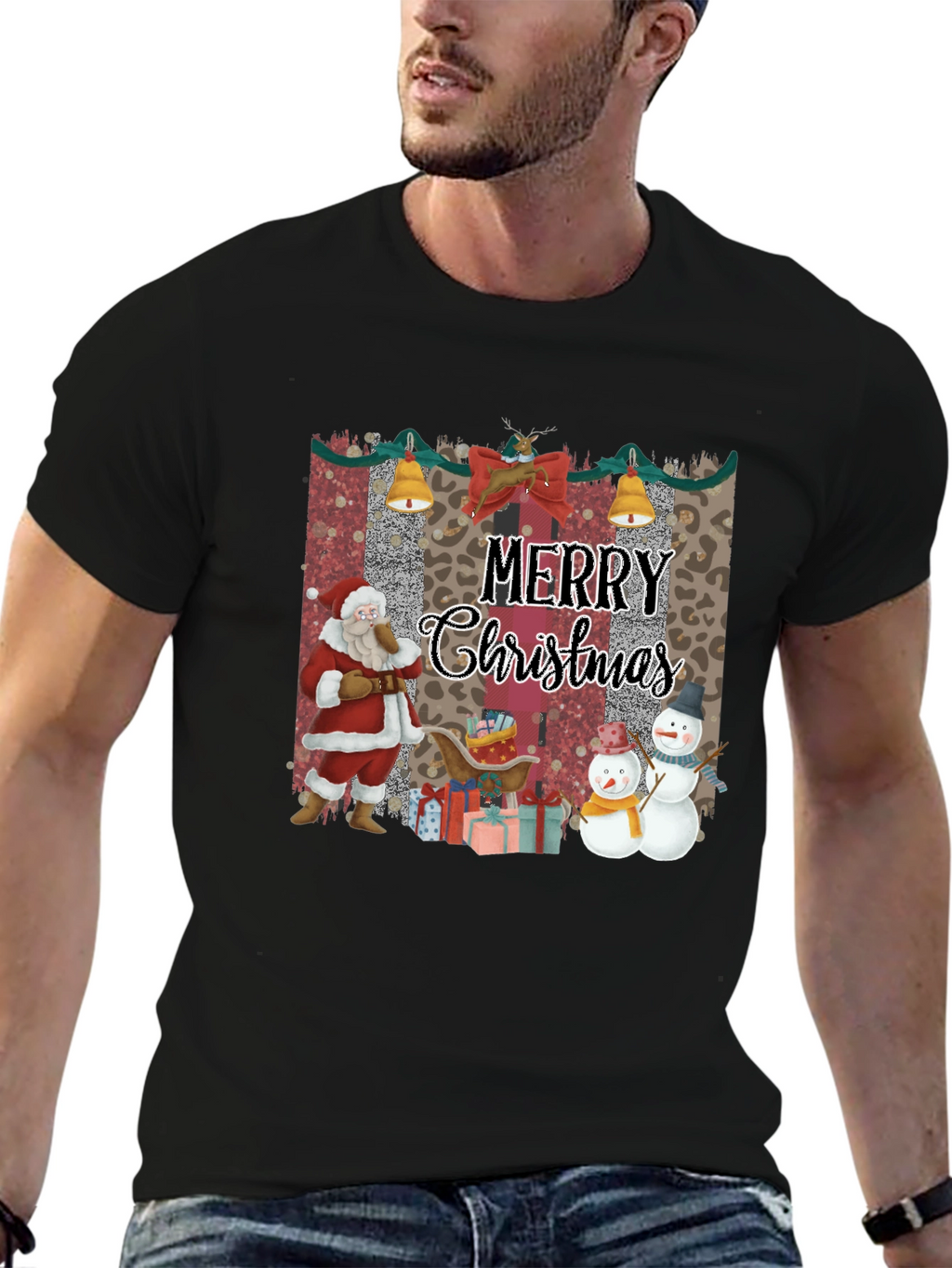 Merry Christmas Santa Snowman T-Shirt