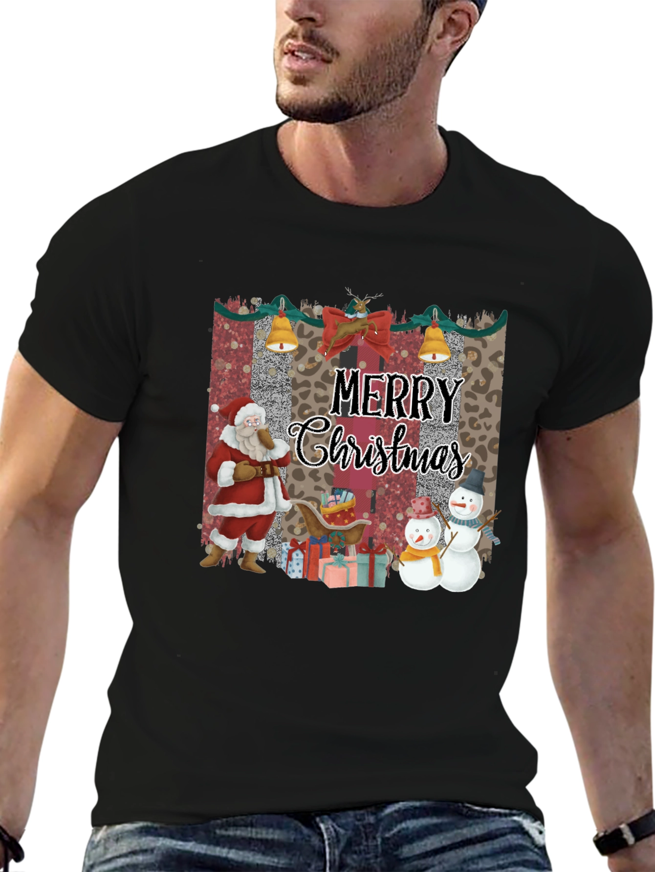 Merry Christmas Santa Snowman T-Shirt