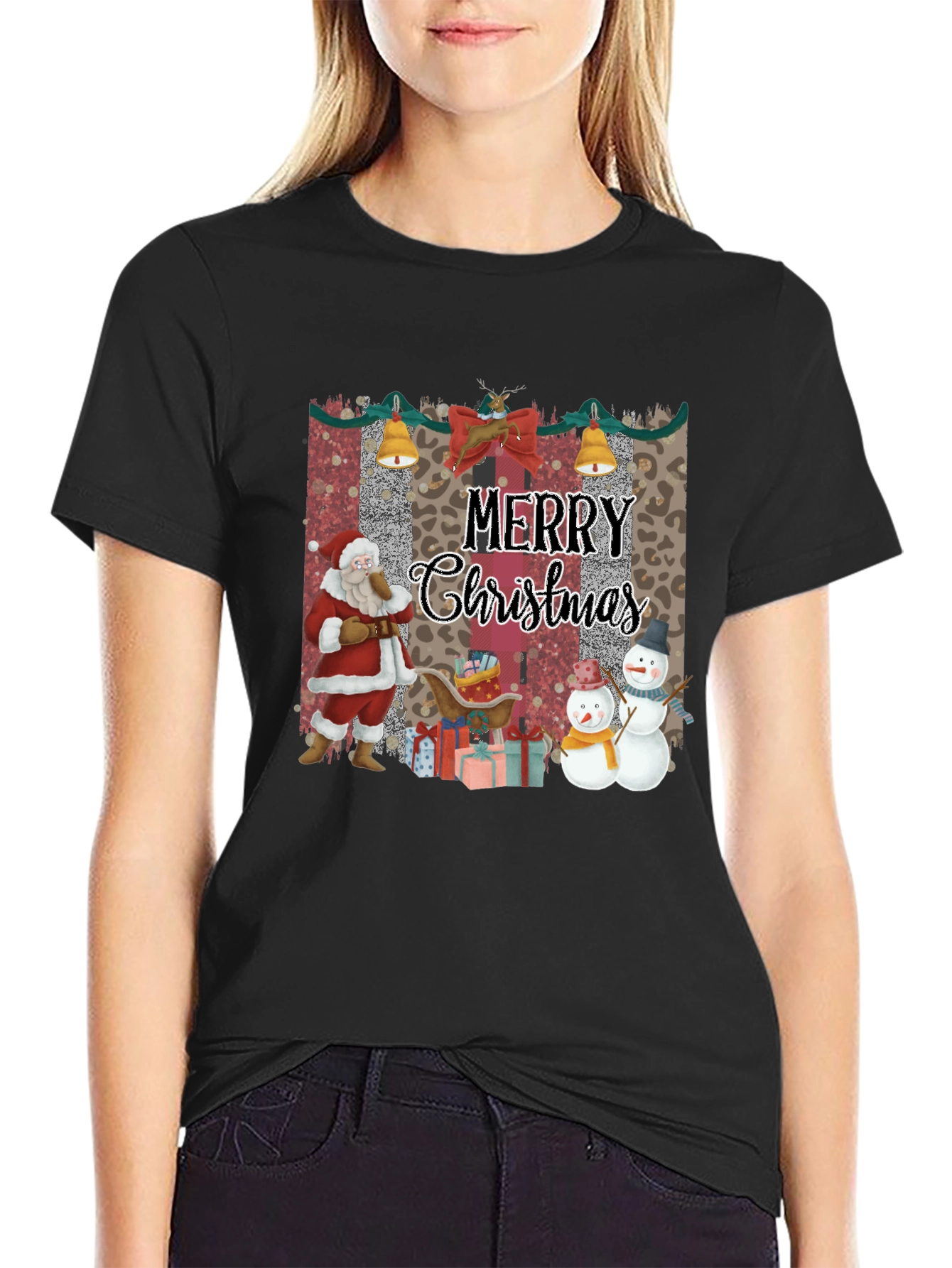 Merry Christmas Santa Snowman T-Shirt